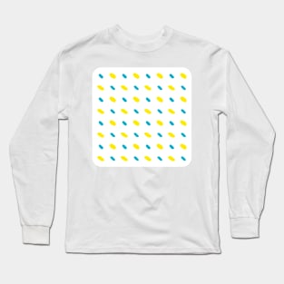 Yellow and blue diagonal stitches Long Sleeve T-Shirt